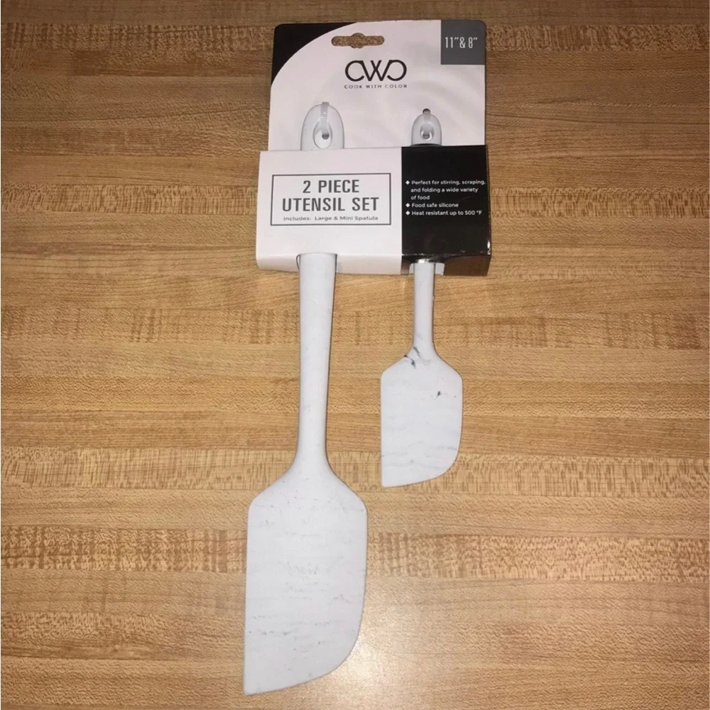 CWC Marble Silicone Kitchen Utensils 13pc Set Matching Neutral Modern Clean